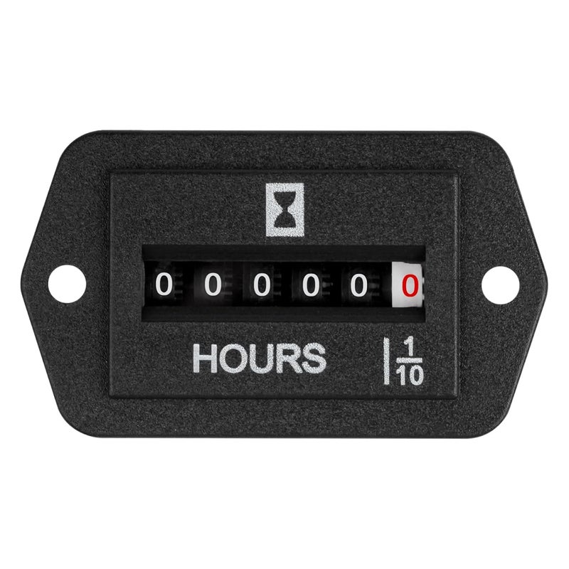 YOOREAL AC 110-250V Mechanical Hour Meter Gauge,No Battery Hourmeter,for Engine Tractor Generator Inverter Boat RV Zero Lawn Mower Snow Blower(AC 110-250V) - Image 1